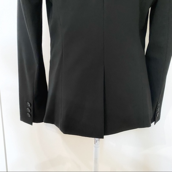 Halogen BLACK NOTCHED LAPEL SINGLE BUTTON BLAZER JACKET - 6 - Picture 7 of 12
